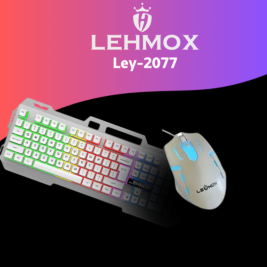 Kit Teclado Metálico e Mouse Gamer C/fio RGB Branco Ley-2077
