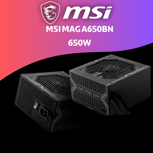 Fonte MSI MAG A650BN, 650W, 80 Plus Bronze, PFC Ativo - Preto
