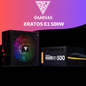 Fonte Gamer Gamdias Kratos E1-500W, 500W, 80 Plus, RGB - Preto