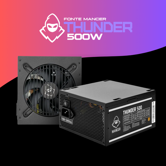Fonte Mancer Thunder 500W, 80 Plus Bronze, PFC Ativo - MCR-THR500-BL01